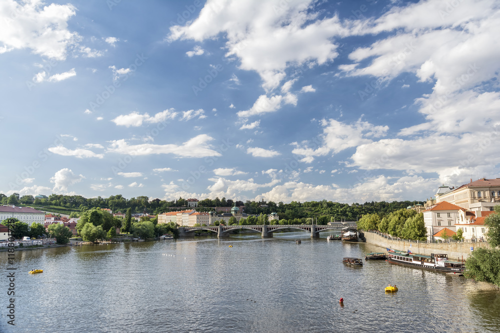 Vltava river and (Josef) Manes Bridge, Prague, Czech Republic