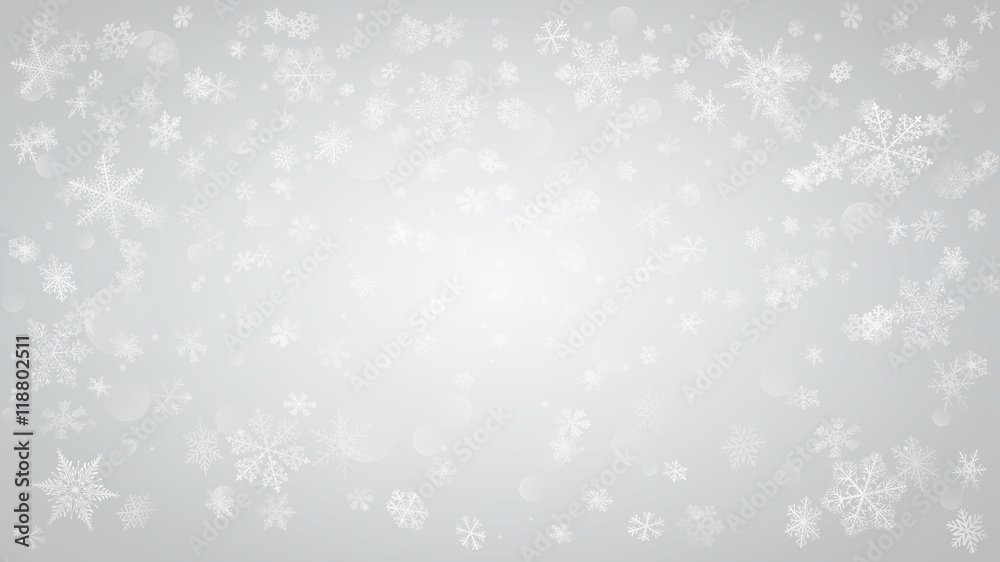 Background of falling snowflakes