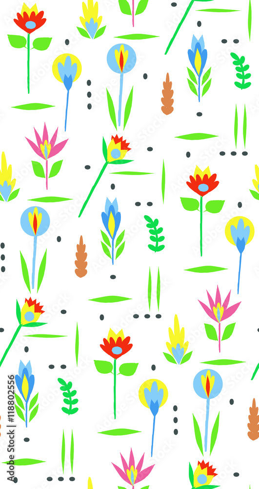 Ornamental, traditional, simple seamless pattern with flowers Ornamental, traditional, simple seamless pattern with flowers