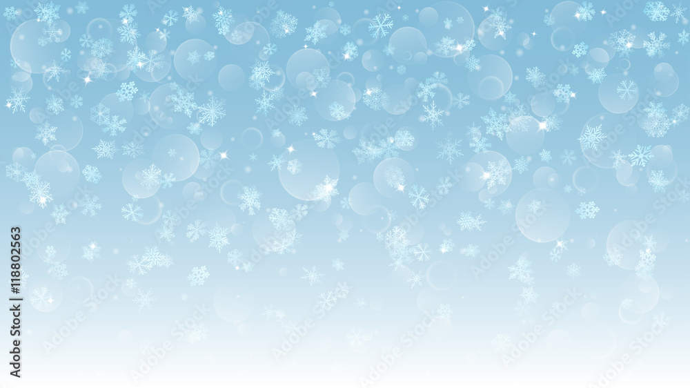 Background of falling snowflakes