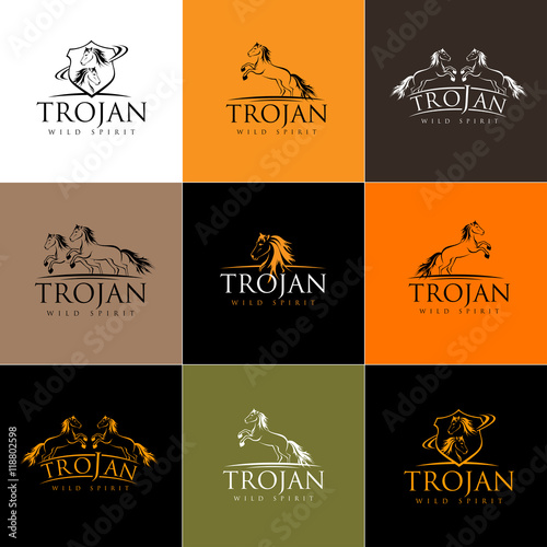 Horse Logo. Vector Horse Icon Badge Emblem