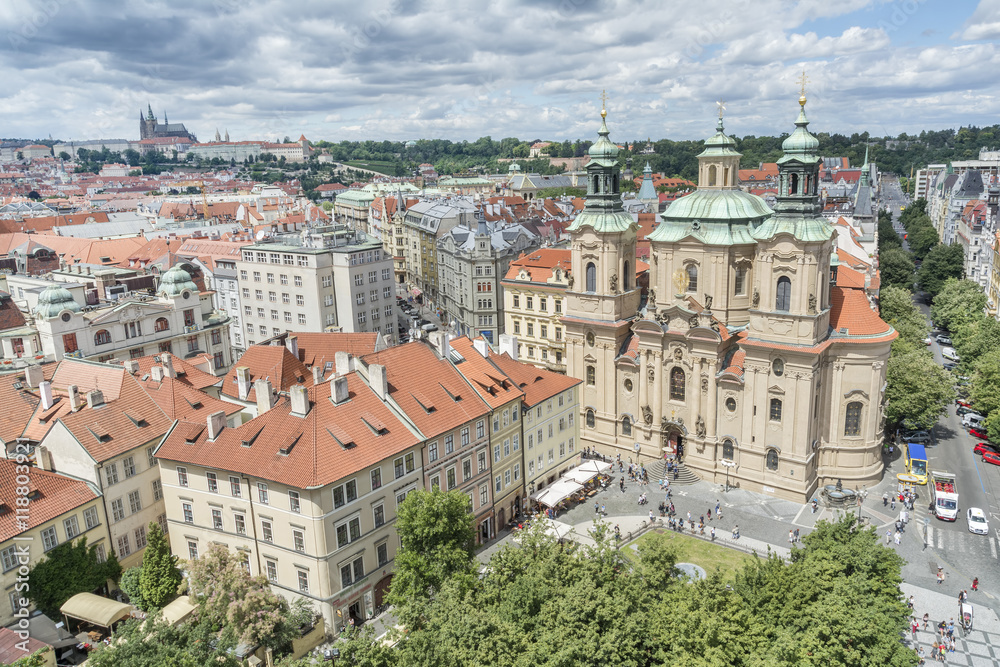 The Church of St Nicholas and Old Town Square, Prague, Czech Republic