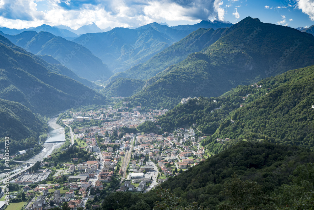 Panoramic view of Varallo Sesia, Piedmont, Italy Panoramic view of Varallo Sesia, Piedmont, Italy