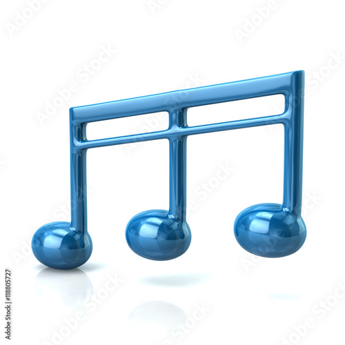 3d illustration of blue music note