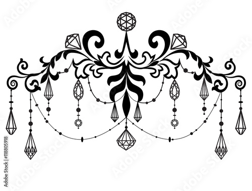 Decorative element with crystals