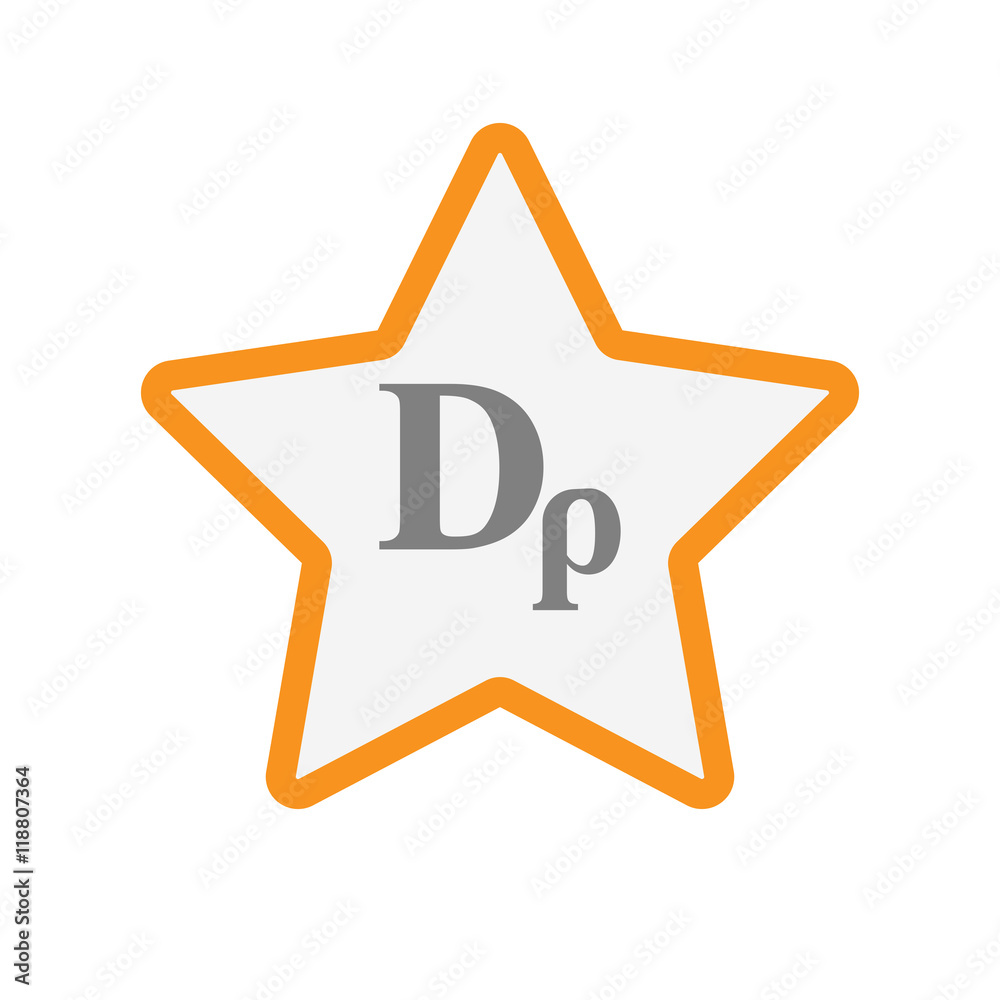 Isolated line art star icon with a drachma currency sign Isolated line art star icon with a drachma currency sign