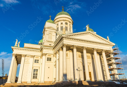 Beautiful view of famous Helsinki Cathedral in beautiful evening light  Helsinki  Finland
