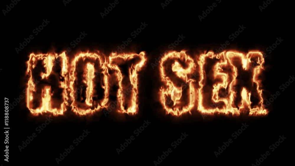 Hot sex text tag from hot burning letters on black background in 4K ultra HD Stock 비디오 | Adobe Stock