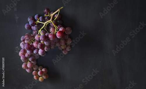 grapes of wine, flat lay,good copy space