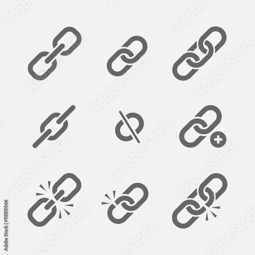 Links icon vector set photo