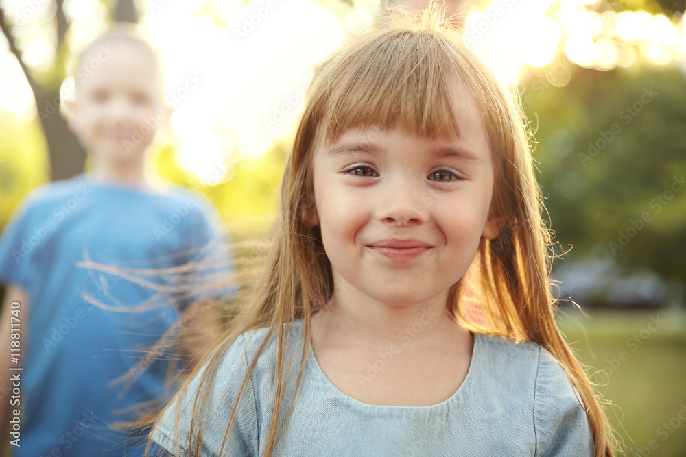 Portrait of cute girl in park