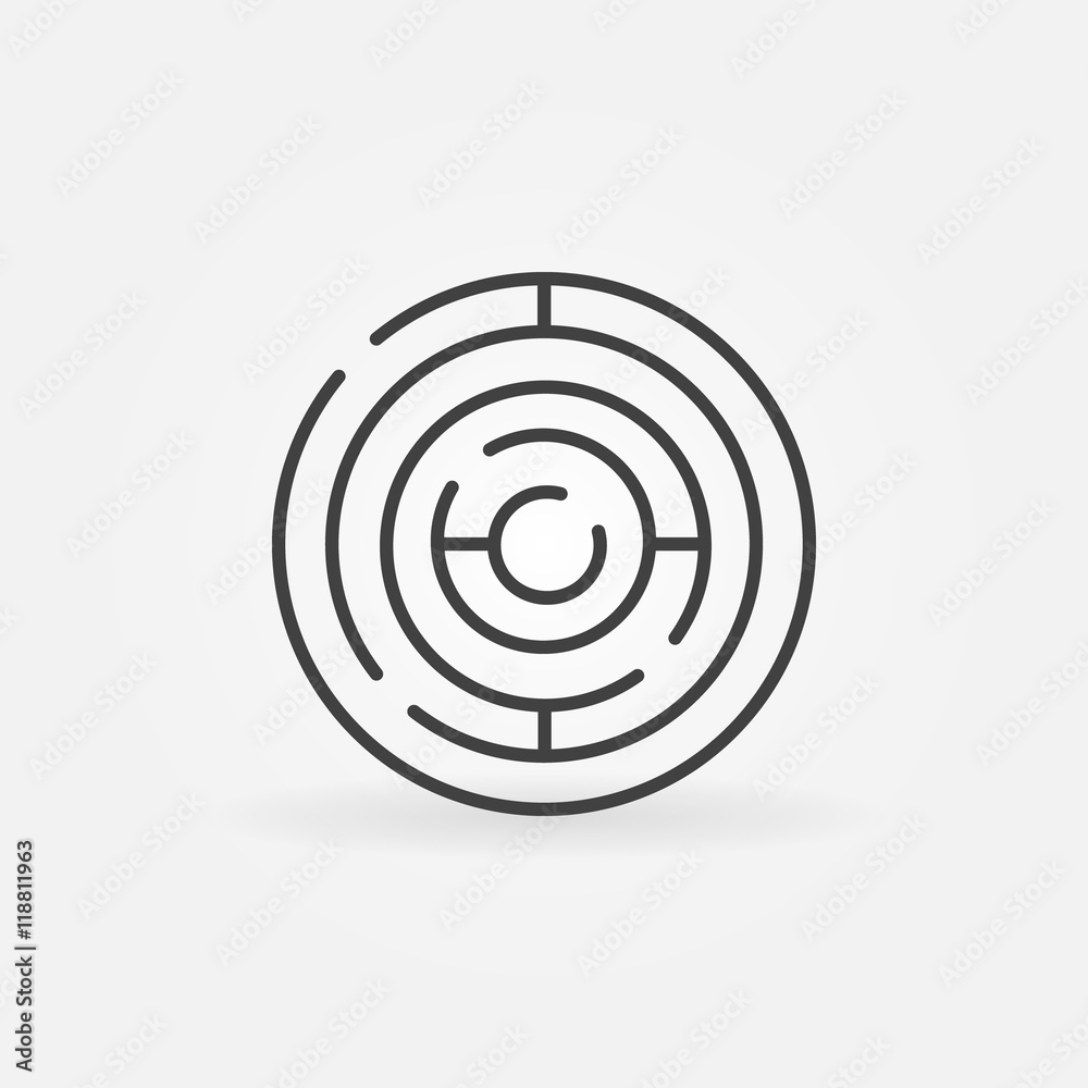 Circle maze linear icon