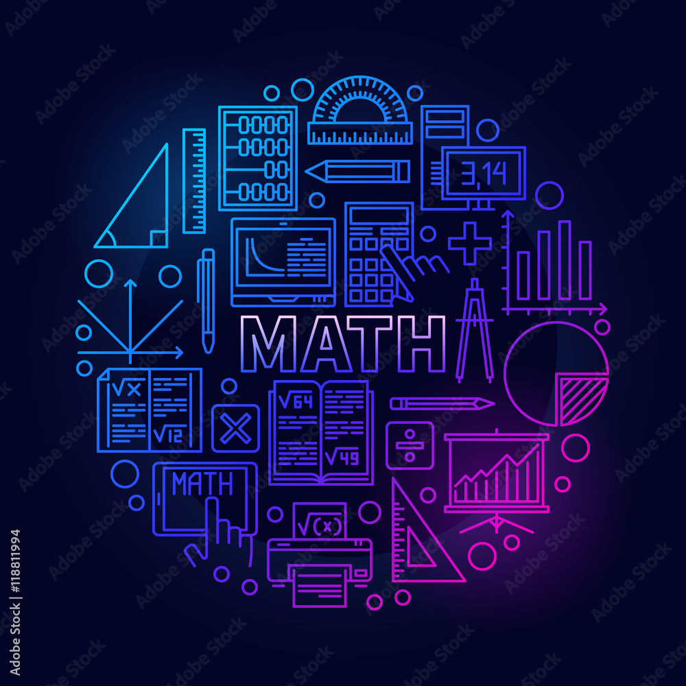 Math round bright symbol