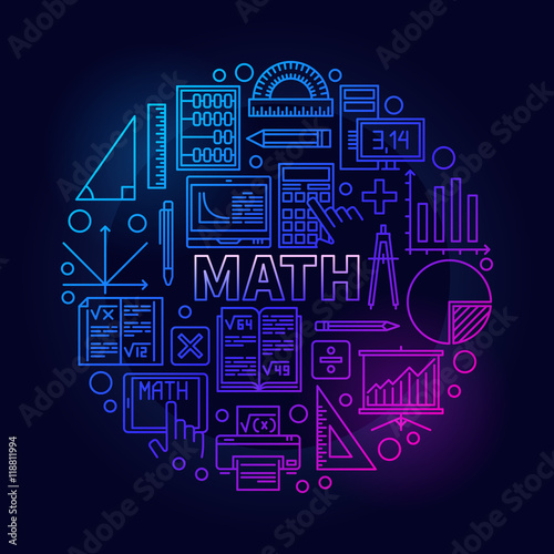 Math round bright symbol