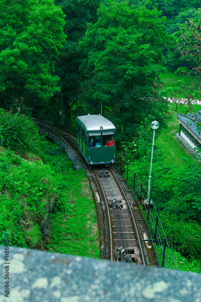 Fototapeta premium Old funicular at national Skansen Park, Sweden