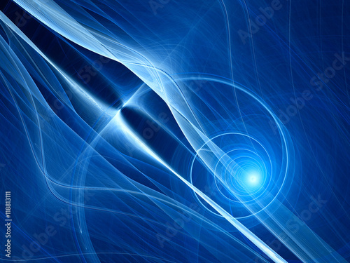 Blue glowing technology spiral in space