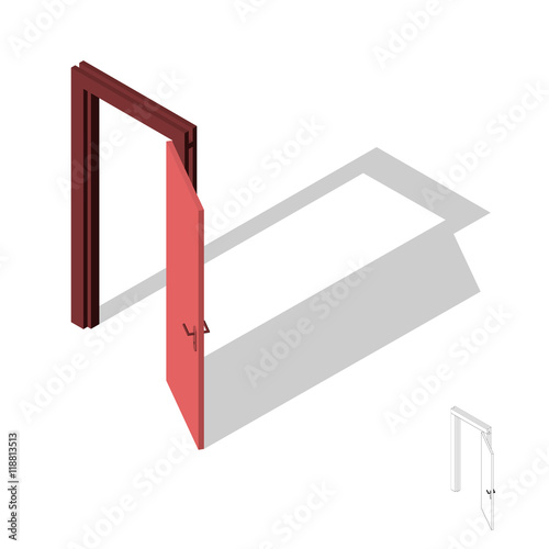 Open door. Isolated on whit...
