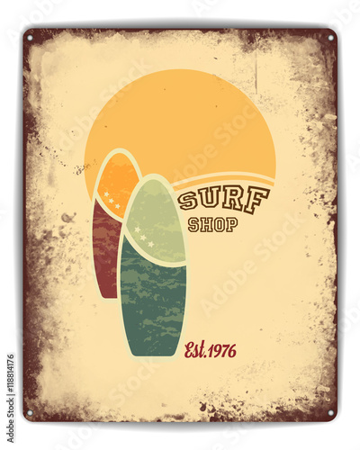 Surf shop tin poster