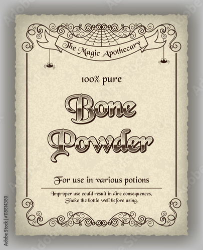 Halloween apothecary label