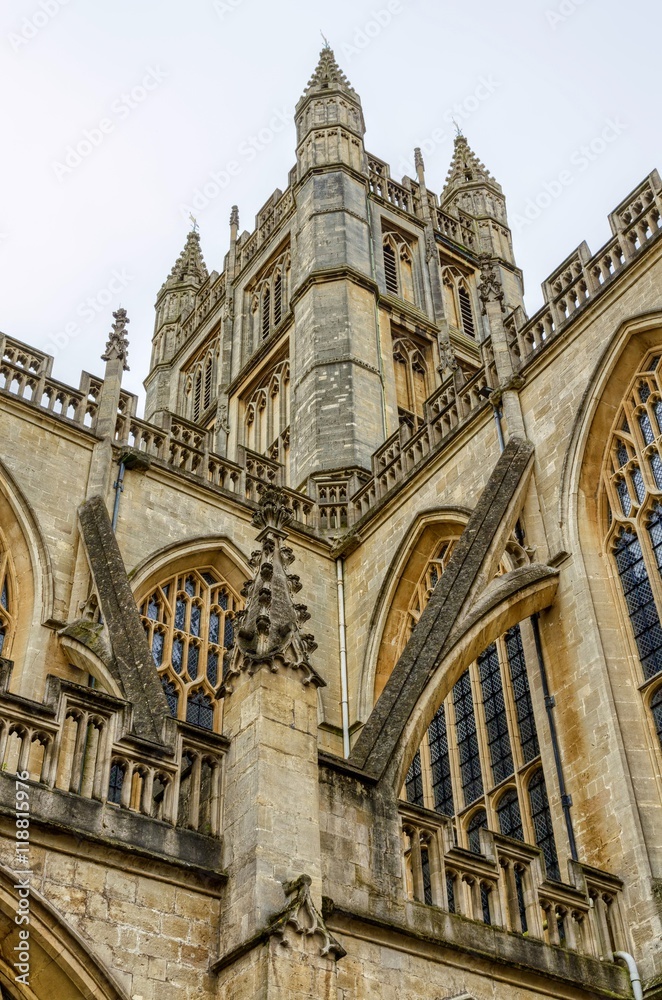 Close up of Bath Abbey, England