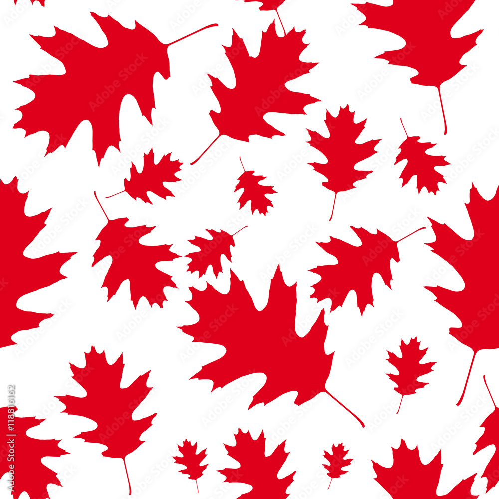 Rote Ahornblätter als seamless pattern Rote Ahornblätter als seamless pattern