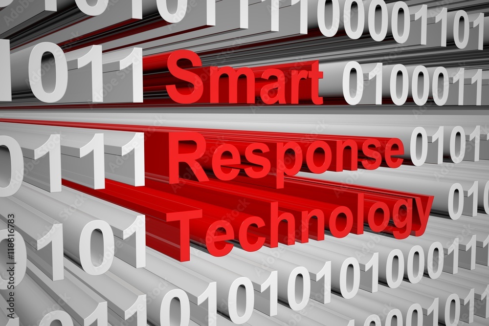 Smart Response Technology as binary code 3D illustration