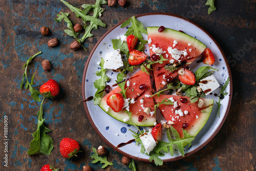 Watermelon and strawberry salad