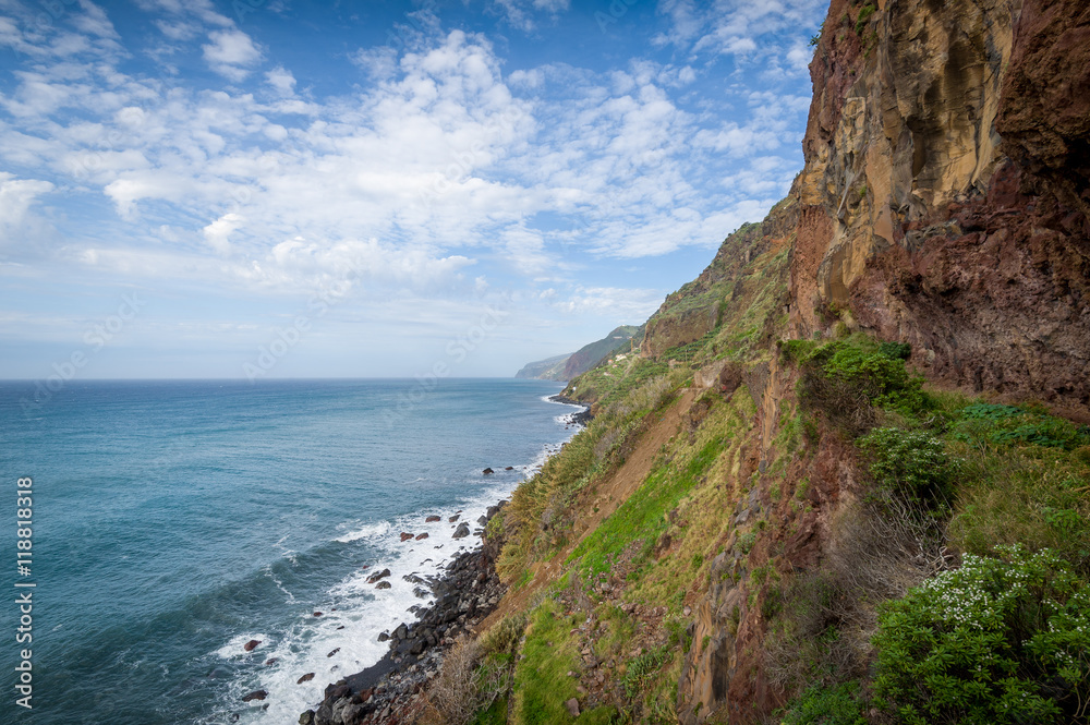 Madeira island south shore rocks.