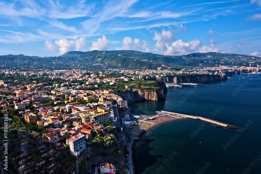 The Amalfi Coastline and Mediterranean Sea in Italy
