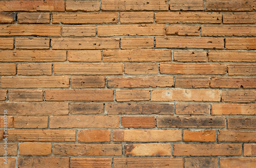 Obraz premium Beautiful closeup red brick wall background