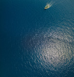Top view of sea and a boat