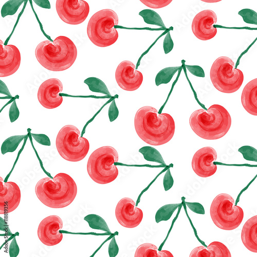 watercolor cherries background