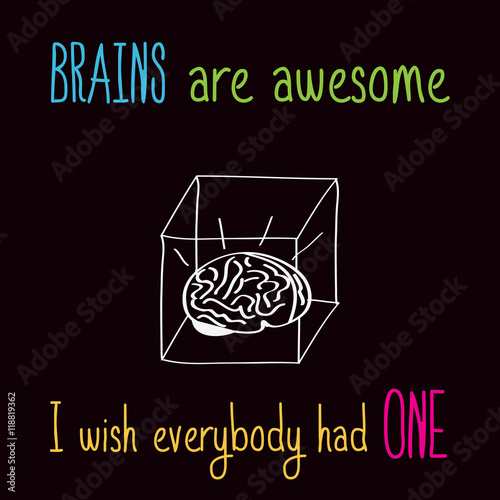 Funny illustration with message