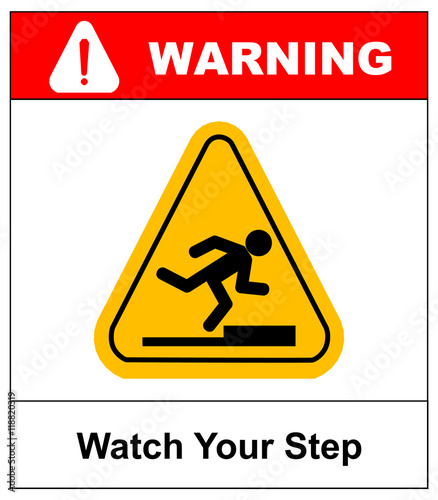 watch your step sign. vector