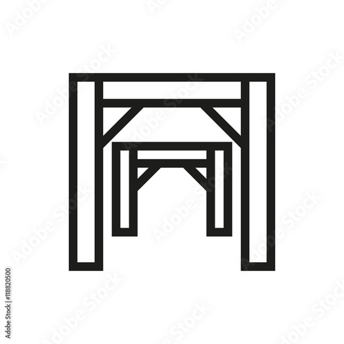 Mining mine entrance icon on white background