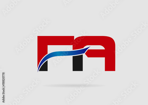 fa Logo. Vector Graphic Branding Letter Element
