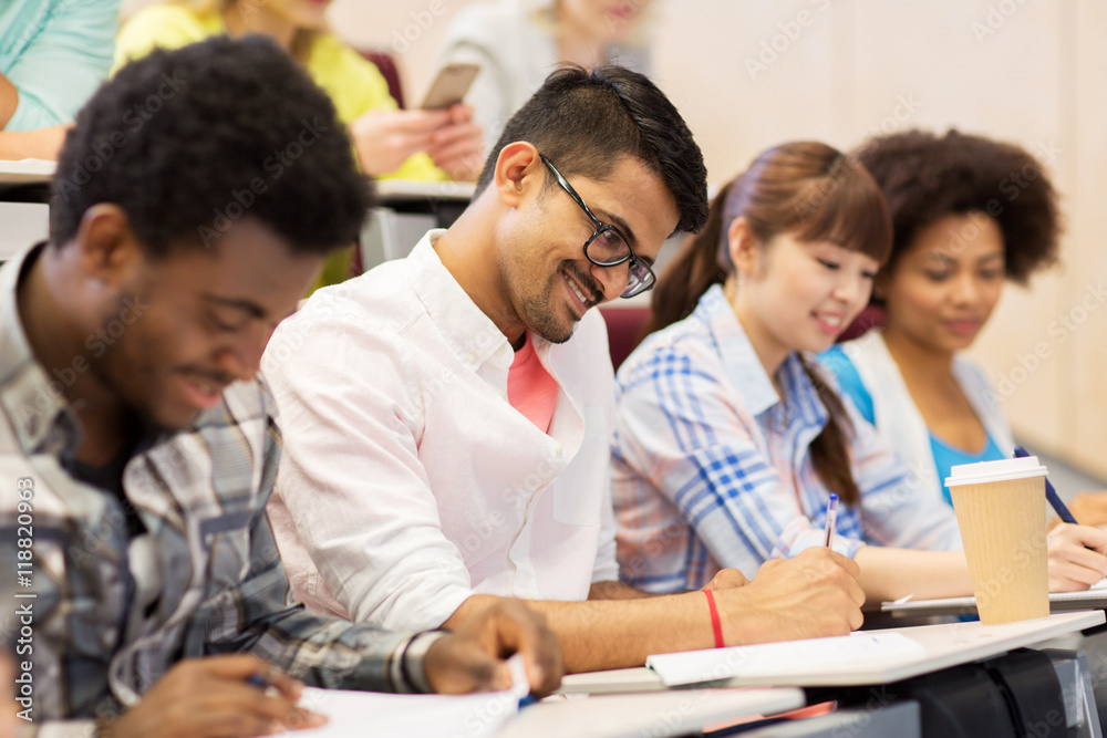 group of international students with on lecture group of international students with on lecture