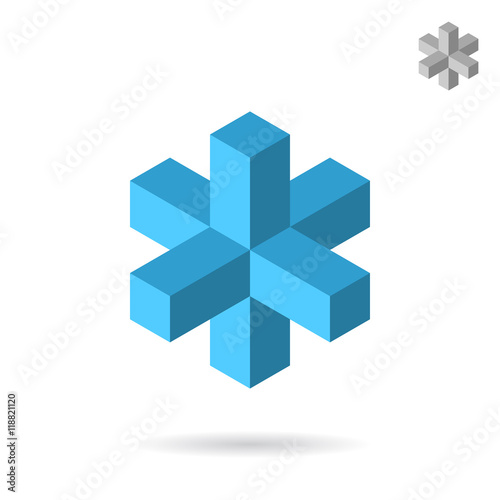 Isometric cross construction sign