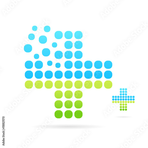 Dotted medical cross icon