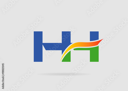 HH Logo. Vector Graphic Branding Letter Element
