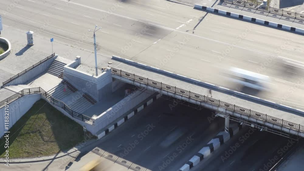 Timelapse urban traffic.Traffic intersection.
Timelapse urban traffic.Traffic intersection.