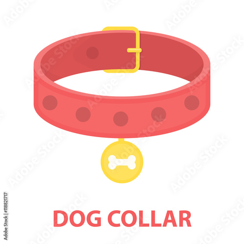 Billede på lærred Dog collar vector icon in cartoon style for web
