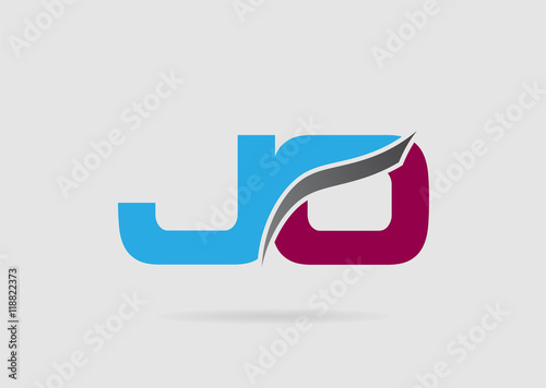 JO Logo. Vector Graphic Branding Letter Element
