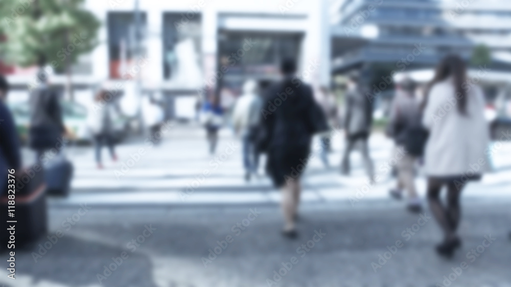 Blurred image of Business people walking on street, Abstract blu Blurred image of Business people walking on street, Abstract blu