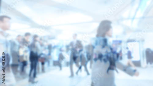 Blurred image of business people walking, Blur abstract backgrou © littlestocker