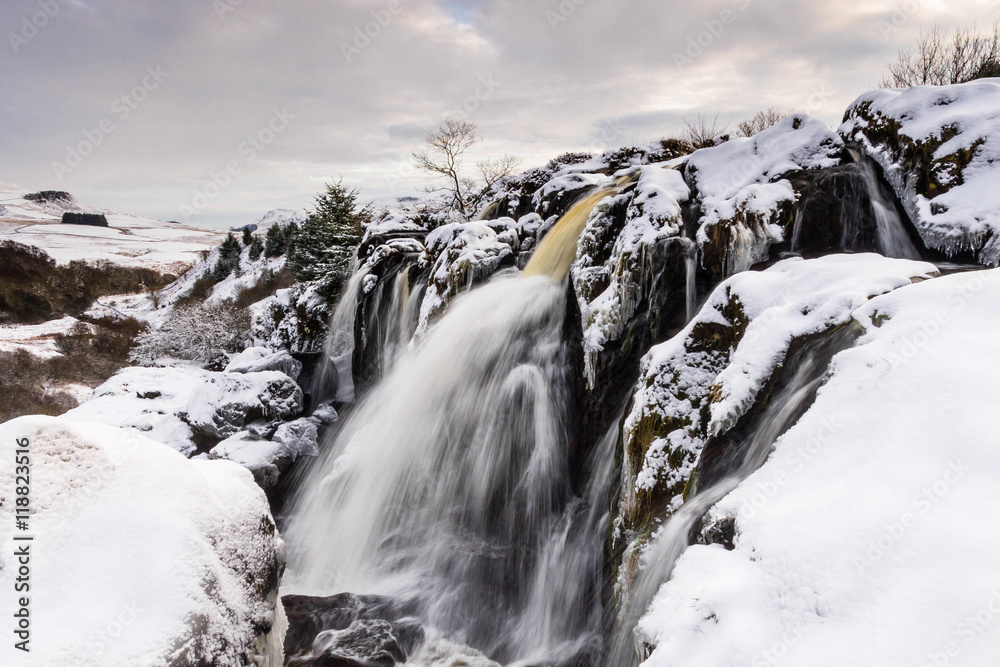 The Loup of Fintry waterfall north of Glasgow Scotland