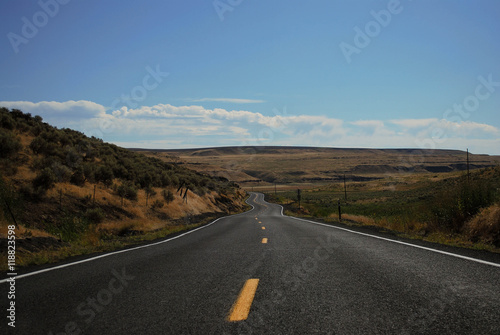 Desert highway heading west