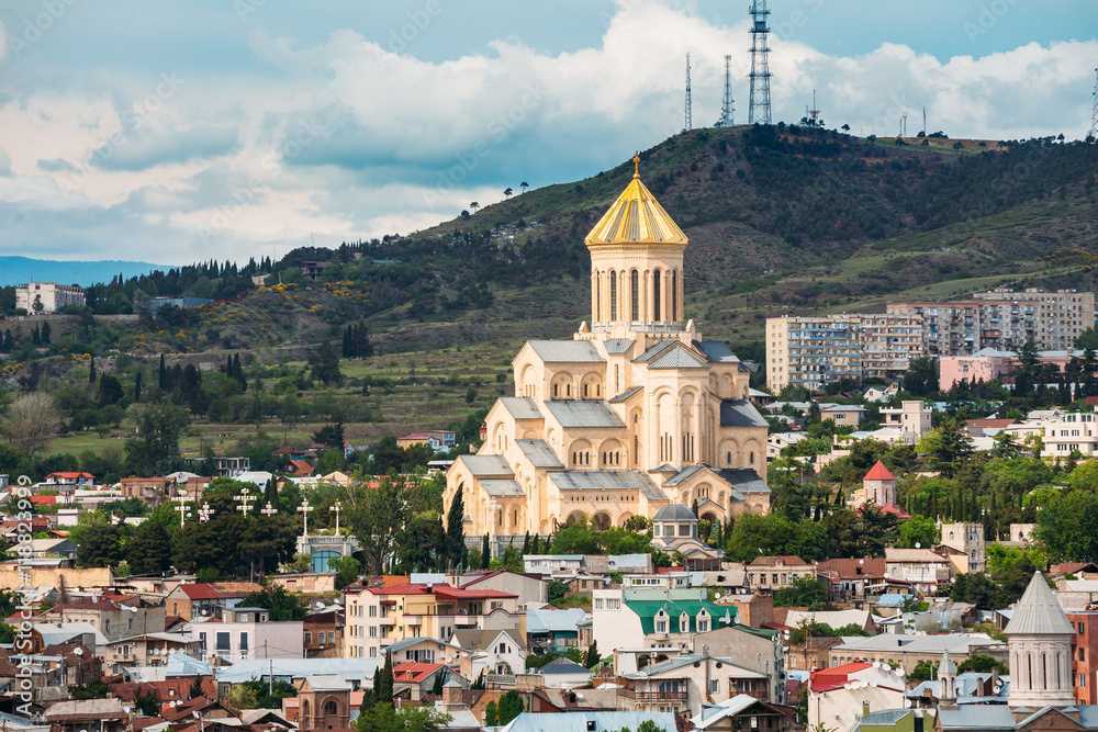 View Of Sameba Holy Trinity Cathedral Main Georgian Orthodox Chuch