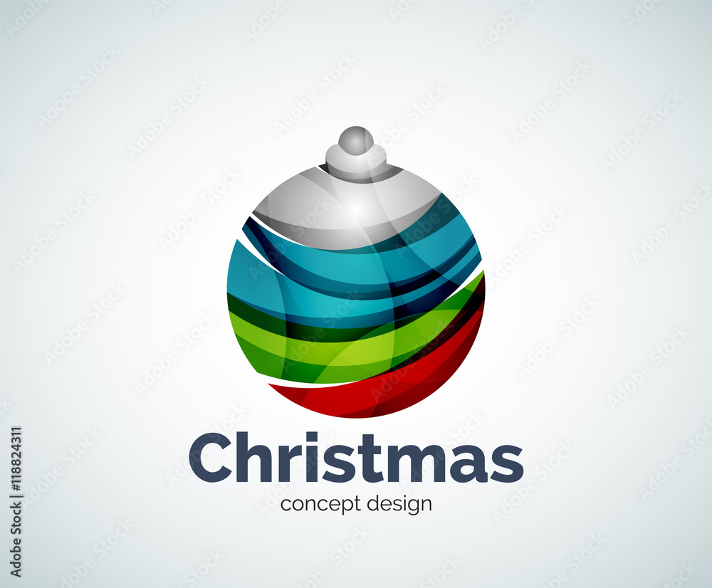 Fototapeta premium Vector Christmas ball logo template
