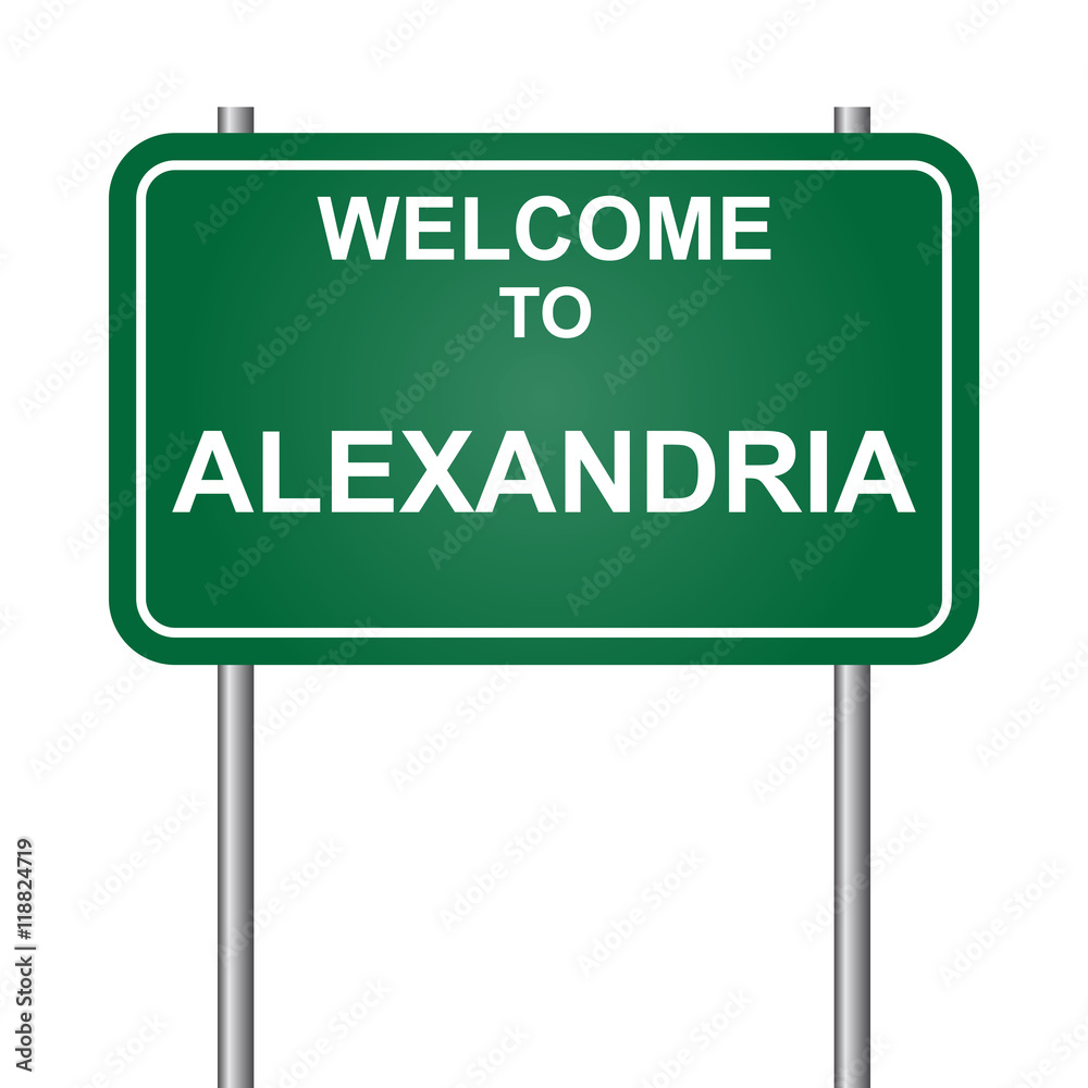 Welcome to Alexandria, green signal vector Welcome to Alexandria, green signal vector